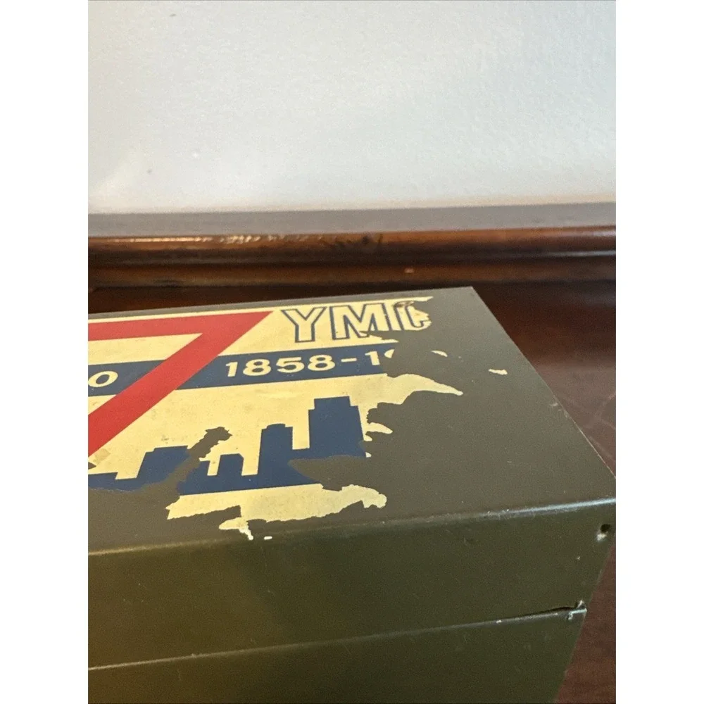 VTG 1858-19?? Chicago YMCA SCHOOLS Chicago, Illinois Metal Storage File Box